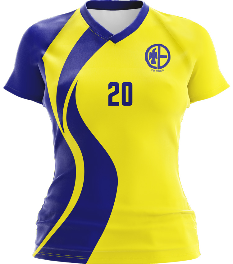 Camiseta voleibol mujer amarilla CD Estudio 23-24