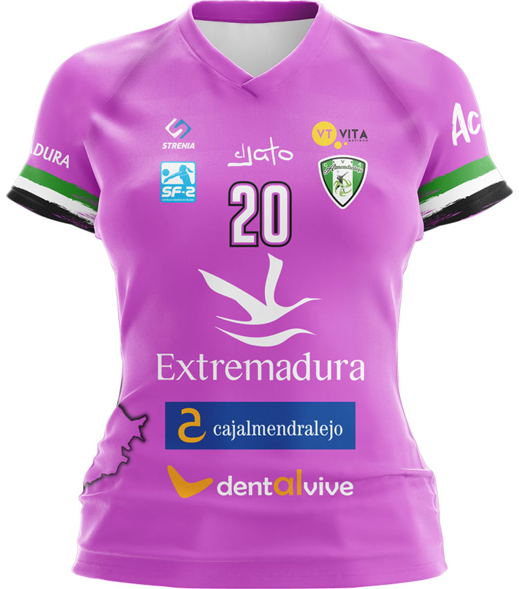 Camiseta Mujer Club Voleibol Almendralejo Líbero rosa 23-24