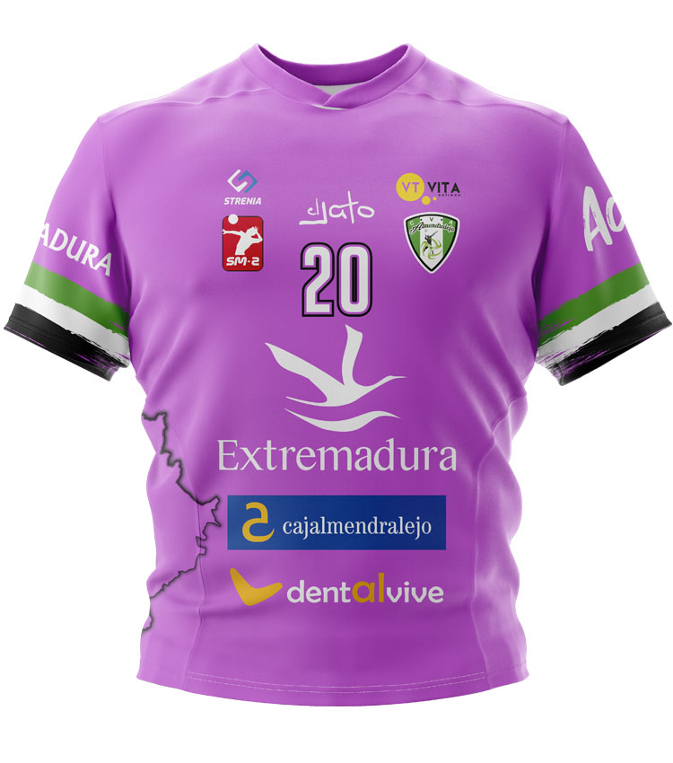 Camiseta Unisex Club Voleibol Almendralejo Líbero rosa 23-24